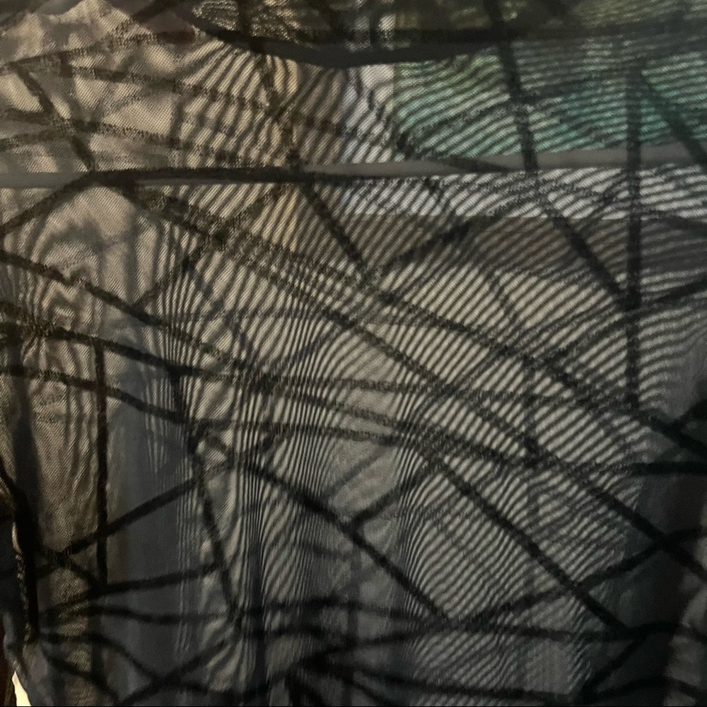 Mesh Geometric Longsleeves High Neck Bodysuit